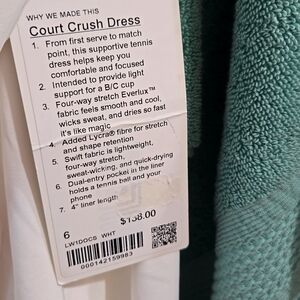 lululemon court crush dress size 6